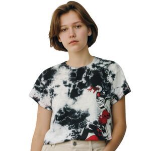 Unique Vintage Harley Quinn Cropped Tie Dye T-shirt XS New